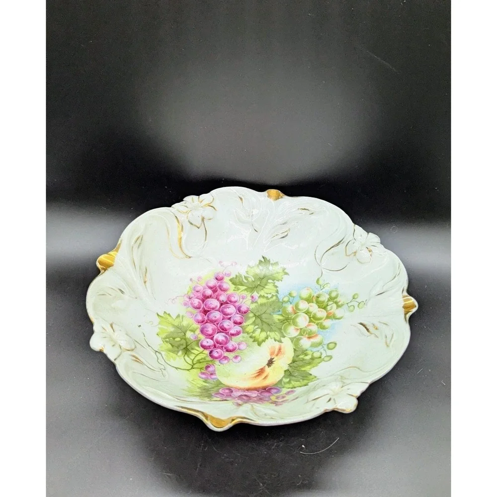 Antique Art Nouveau PS Germany Fruit Centerpiece Bowl Transferware 10
